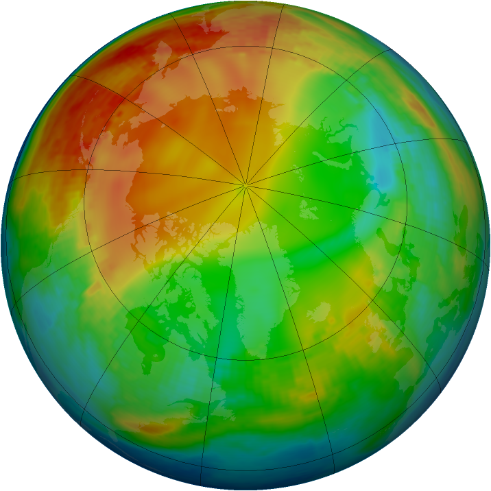 Arctic ozone map for 19 January 2003